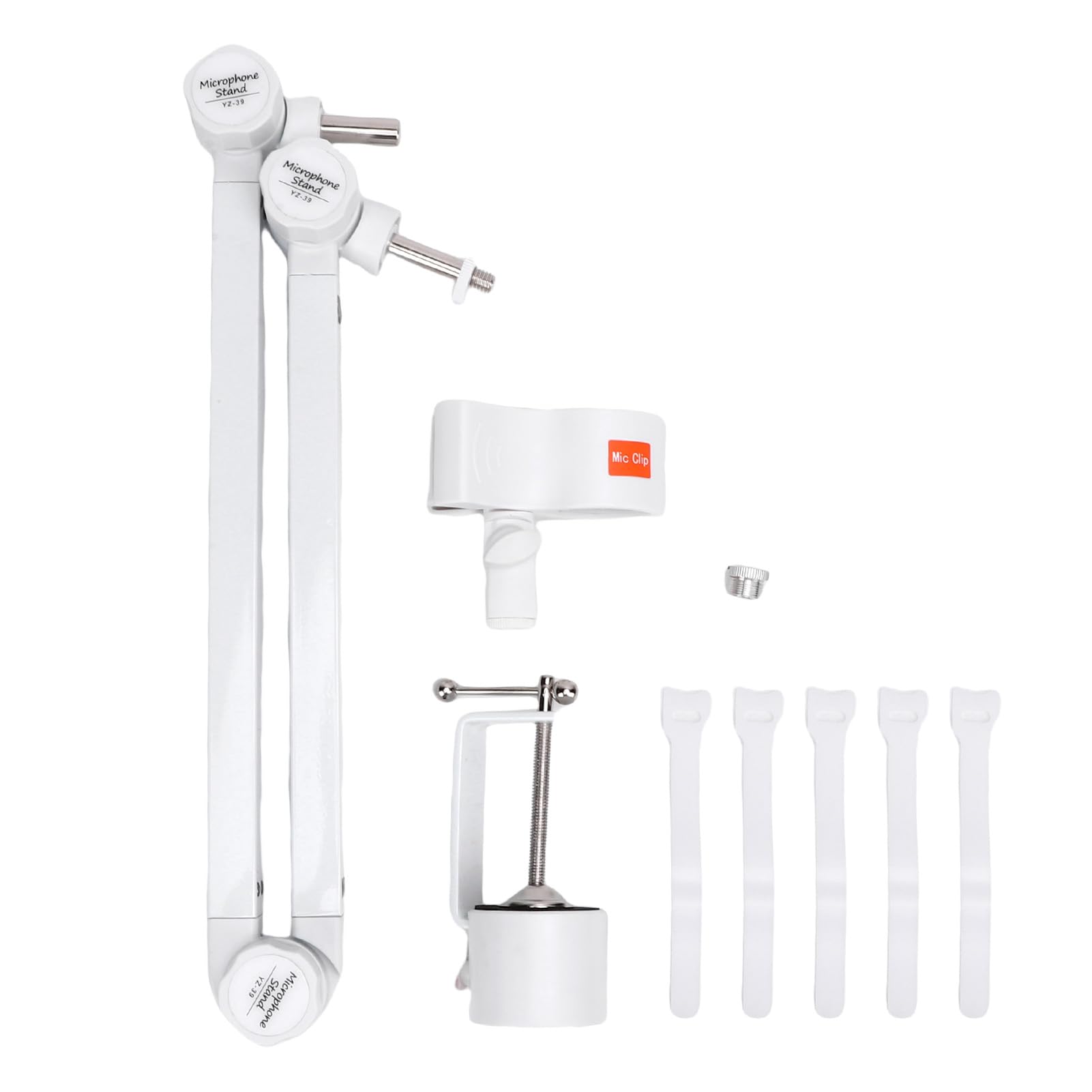 Asixxsix Supporto per Microfono, Braccio per Microfono Regolabile a 360 Gradi con Morsetto di Montaggio per Microfoni da 32 a 60 Mm
