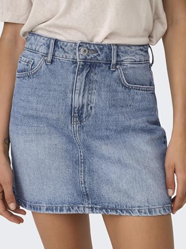 ONLY Jupe en Jean Femme avec Bouton et Passants pour Ceinture Design Classique Couleurs: Taille: - vue 4