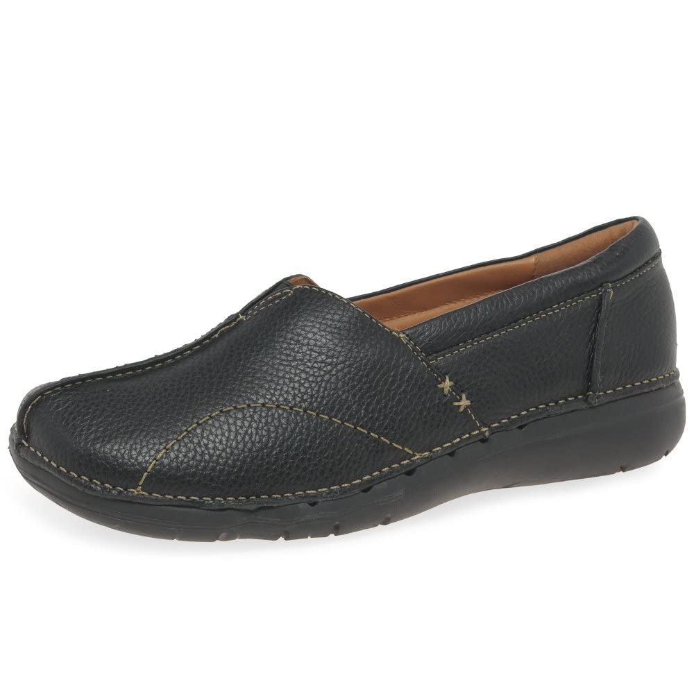 Clarks Women's 261686694 loafer, Black Black Leather, 5.5 UK