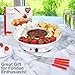 Electric Fondue Maker Deluxe Set w 4 Forks- Removable Serving Tray & Chocolate Melting, Warming Setting- 4th of July Summer S'mores Kit- Dip Snacks Marshmallows Strawberries- Party Appetizers Desserts