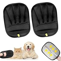 Hlayshing 2 Stück Tierhaarentferner Handschuh für Hunde & Katzen,Atmungsaktive Haustierhaarentferner mit Anti-Statik-Funktion für Entfernt Hunde&Katzen Fell von Sofa,Teppich,Kleidung Five-Finger