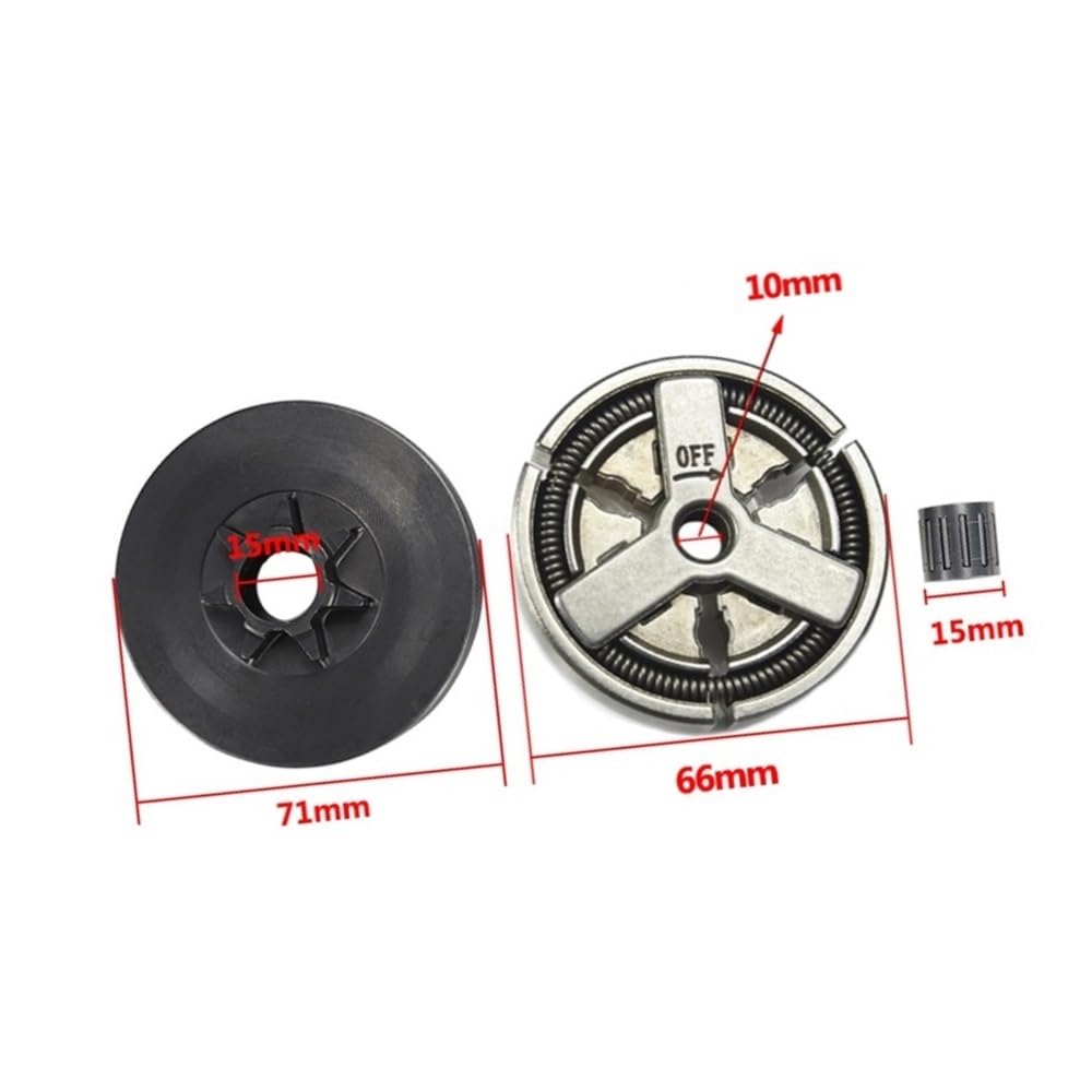 Tambor de Embrague, cojinete de Agujas de Embrague, Ajuste Universal, Motosierra 4500, 5200, 5800, Tipo Chino, Motor de 45 CC, 52 CC y 58 CC. Repair Parts(2 Set on Sales)