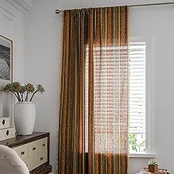 Color De Cortinas Para Dormitorio YSYJ Cortinas Bohemias Cortinas Nacionales de Rayas de Color Cortinas de algodón únicas Cortinas geométricas Flechas Cortinas de separación del Dormitorio de la Sala de Estar