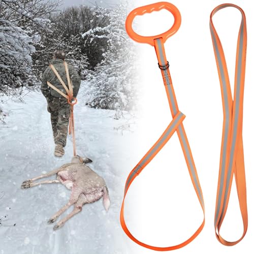 Hunthor Deer Drag Harness with Wider High Strength Handle, 1100lbs Rope for Deer Hunting, Easy to Use Hunting Accessories for Big and Small Game