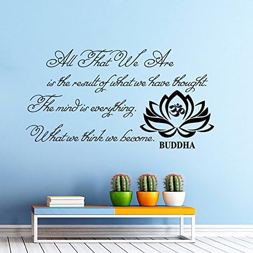 Wall Decals Quotes Buddha Quote All that we are Buddha Quote Yoga Lotus Flower Vinyl Sticker Wall Decor Murals Yoga Wall Decals Other Font