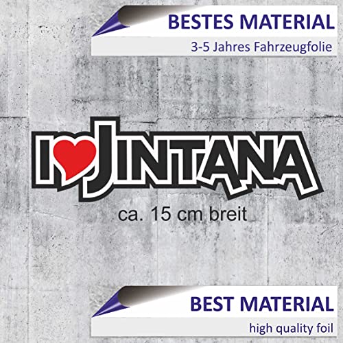 INDIGOS UG - Adesivo per Auto con Scritta i Love