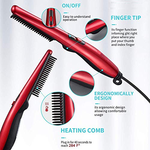 Image of UCRAVO Ultra Quality Electric Beard Straightener Quick Hair Styler for Men Hair Comb Massage Beard Comb Multifunctional Curly Hair Straightening Comb Curler(Multi)