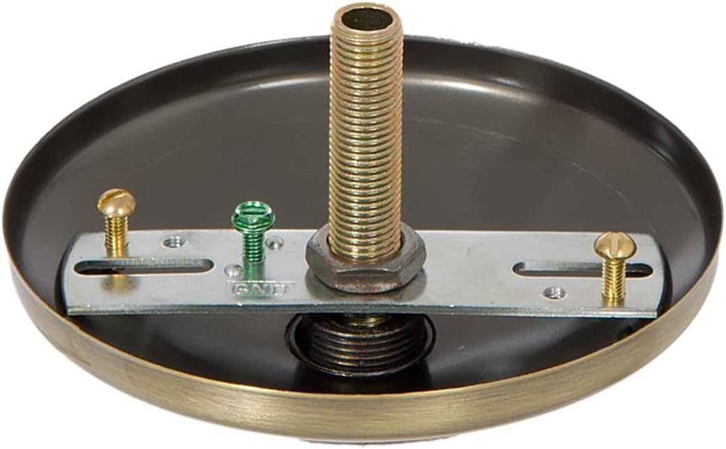 B&P Lamp® Screw Collar Ceiling Light Canopy Plate Kit (Antique Brass)