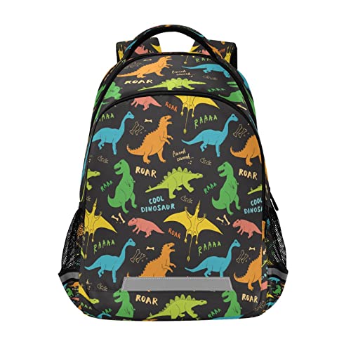 Quteprint Mochila para la escuela, dinosaurios, mochila de viaje para hombres y mujeres, mochila escolar para libros, bolsa para laptop de 17 pulgadas, mochila casual para niños, niñas, adolescentes