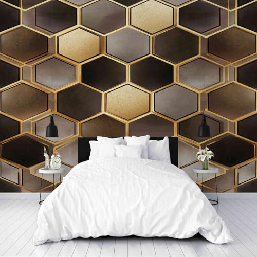 Papier peint imperméable nid d'abeille 3D lavable pour décoration murale - 5
