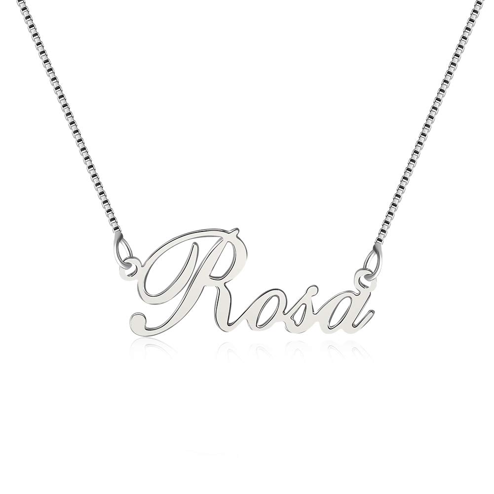 Lutilo 925 Sterling Sliver Custom Name Necklace Personalized Initial Necklaces Pendant Jewelry Gift for Her