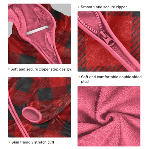 Merry Christmas Red Plaid Sherpa Fleece Girls3