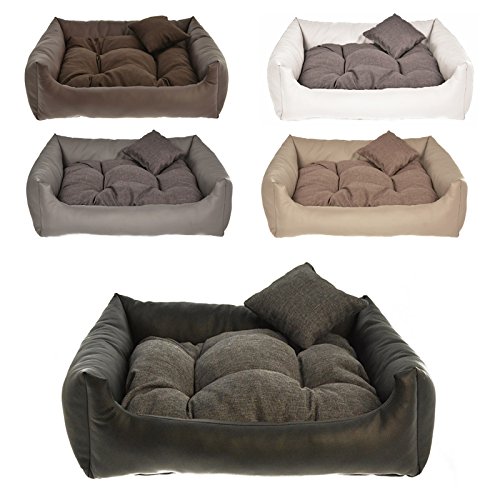 Cama de piel sintética con cojín, para gatos y perros, tamaños M, L, XL, XXL, XXXL
