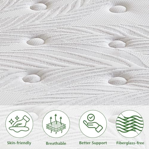 Image of California King Mattress, 14 Inch Gel Memory Foam Hybrid Cal King Mattress in a Box, Independent Pocket Coils for Motion Isolation, Medium Firm, Pressure Relief & Upgraded Support, CertiPUR-US