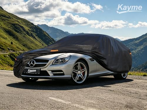 Image of Kayme 7 Layers Car Cover Custom Fit for Mercedes Benz SLK Class 200 230 250 280 320 350 (1996-2025) Waterproof All Weather for Automobiles, Outdoor Full Cover Rain Sun UV Protection.