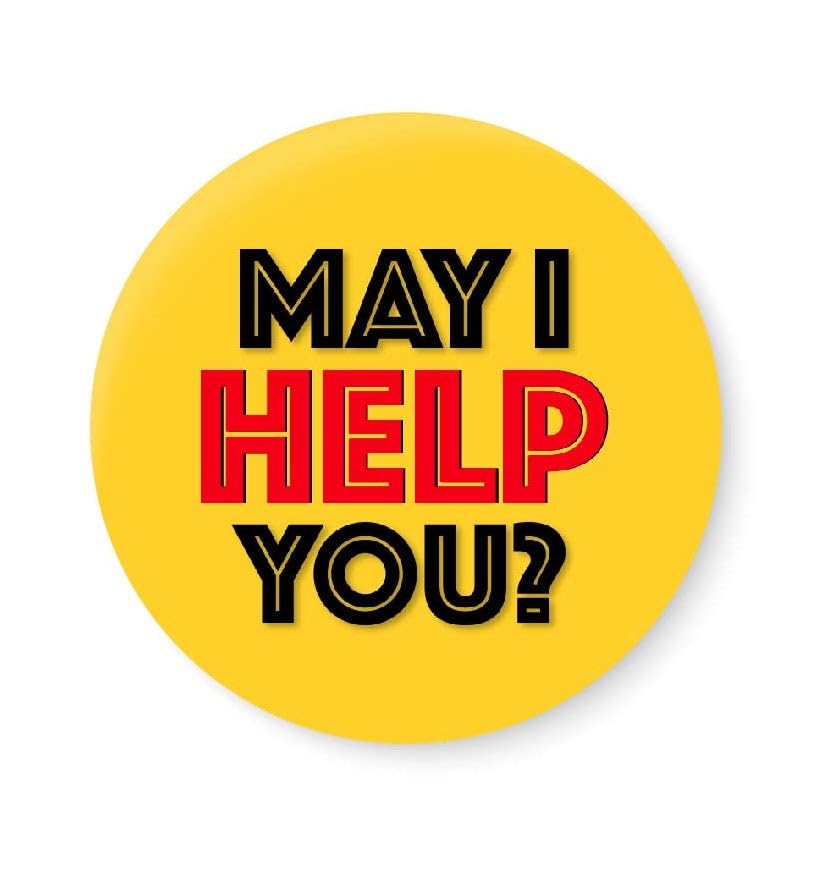 PEACOCKRIDE May I Help You? I Office I Pin Badge (Multicolor, 44mm)-image-23