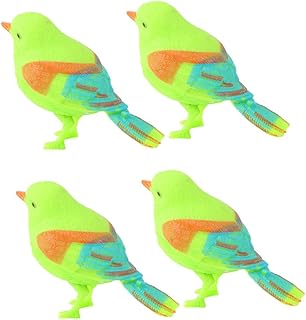 Totority 4pcs Voice-controlled Voice Control Bird Toy Sculpture Decor Plastic Playes Bird Decorations Artificial Birds Decoration Talking Parrot Toy Singing Parakeet Toy Singing Bird Decor