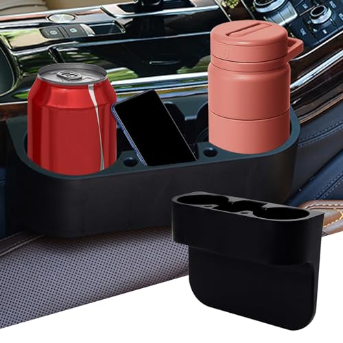 deemars Auto Tassenhalter, Sitz Lücke Füller Cup Organizer Storage Box, Autozubehör Portable Multifunktions-Fahrzeugsitz Cup Handy Getränke Halter Box für die meisten Autos (Schwarz)