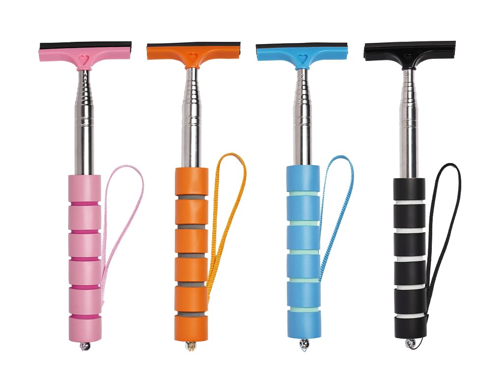 Hitopin Black, Blue, Orange, Pink 4 Pieces Car Rear View Mirror Wiper, Wing Mirror Cleaner Retractable Car, Auto Rear View Motive Mirror Wiper, Car Rear View Mirror Wiper Squeegee, For Mirrors, Shower Doors, Car Window Glass