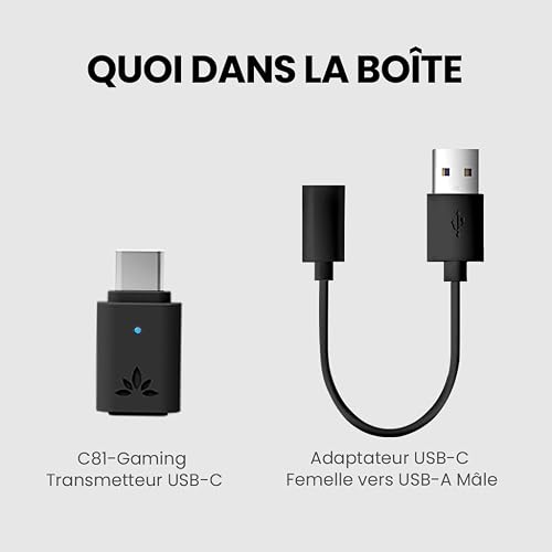 Avantree C81-Gaming - Adaptateur Audio USB-C Bluetooth 5.3 pour PS5 - 9