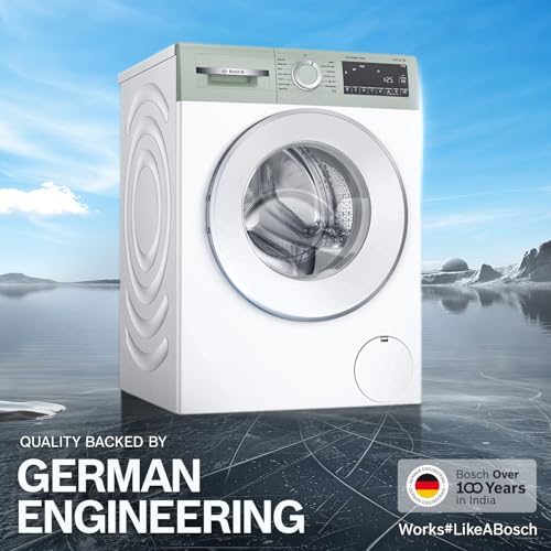 Image of Bosch 10 kg, 5-Star, Anti Stain & AI Active Water+ Fully-Automatic Front Loading Washing Machine (WGA254ZJIN, Iron Steam Assist, Anti Tangle, Reload Function, In-Built Heater, Autumn Green)