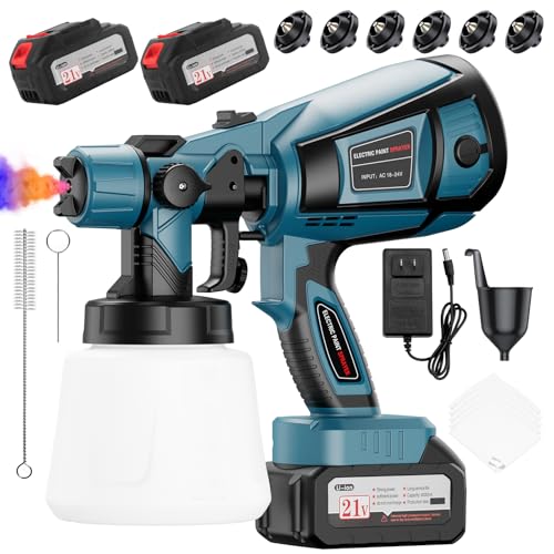 Paint Sprayer, 650W Cordless with 2 X 4.0mAh 21V Battery