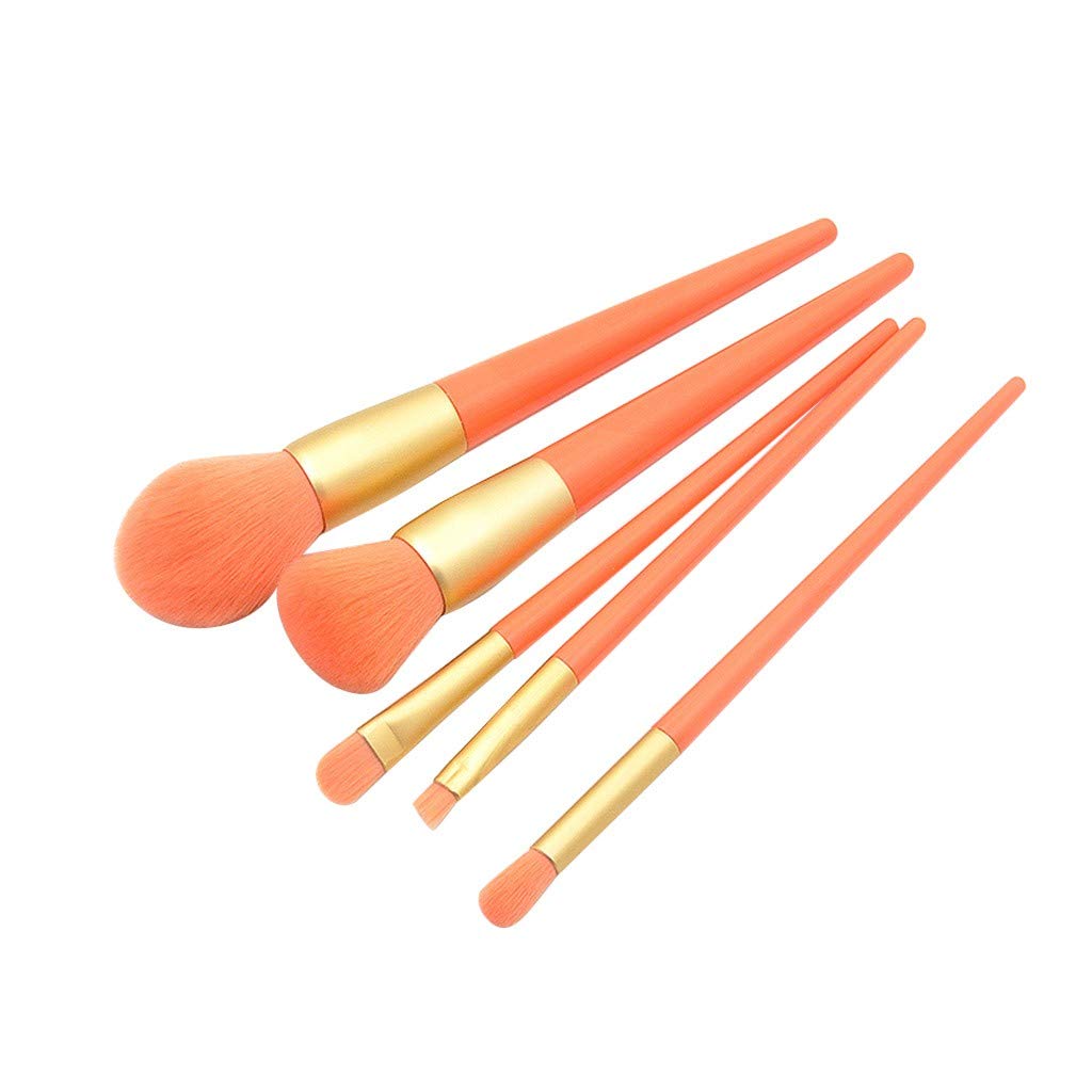 Pennello per Occhi con Manico in plastica per Trucco, Set da 5 pennelli per Cipria, Spray fissante