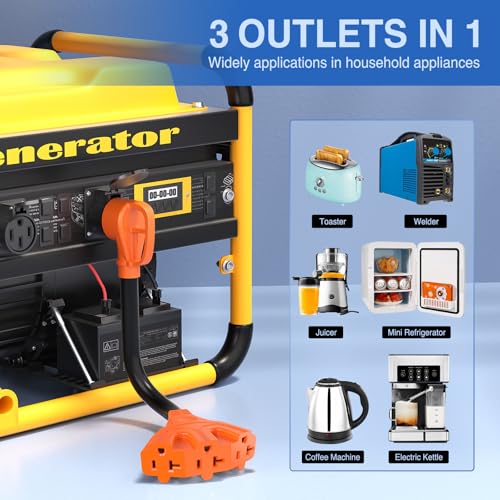 Image of Nilight 30 Amp to 110V RV Power Adapter Cord NEMA TT-30P Male to 3X 5-15R /5-20R Female RV Distribution Adapter Plug ETL Listed 3-Way Outlets for RVs Camper Generator Household Outdoor Power Converter