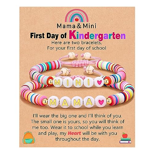 UNGENT THEM First Day of Kindergarten Bracelet Mommy and Me Back to School Gifts...