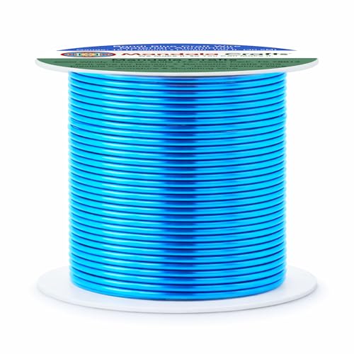 Image of Mandala Crafts 16 Gauge Bondi Blue Anodized Aluminum Craft Wire, 100 FT | Colored, Flexible, Bendable, for Bonsai, Armature, Sculpting, Wire Wrapping, Jewelry Making, Weather & Tarnish Resistant