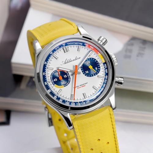 Image of ADDIESDIVE 38 MM Chronograph Watch VK64 Sweep Second Movement Tachymeter Mark FKM Rubber Strap BGW9 Super Lume Colourful Outdoor Sports Watches for Men Women
