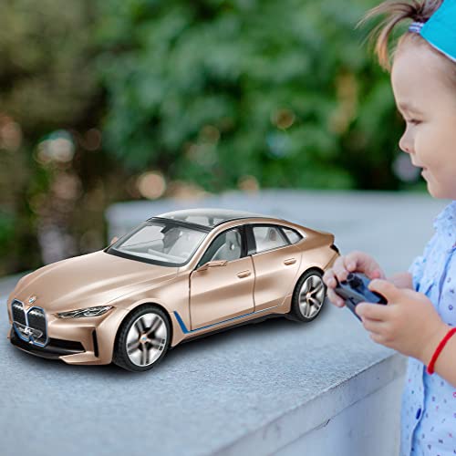 Image of Licensed 1:14 Scale I4 Remote Control Model Car, Super RC Sport Racing Car for Kids Boys Girls and Adults, Gifts, Open Doors and Working Lights, 2.4GHz, Golden