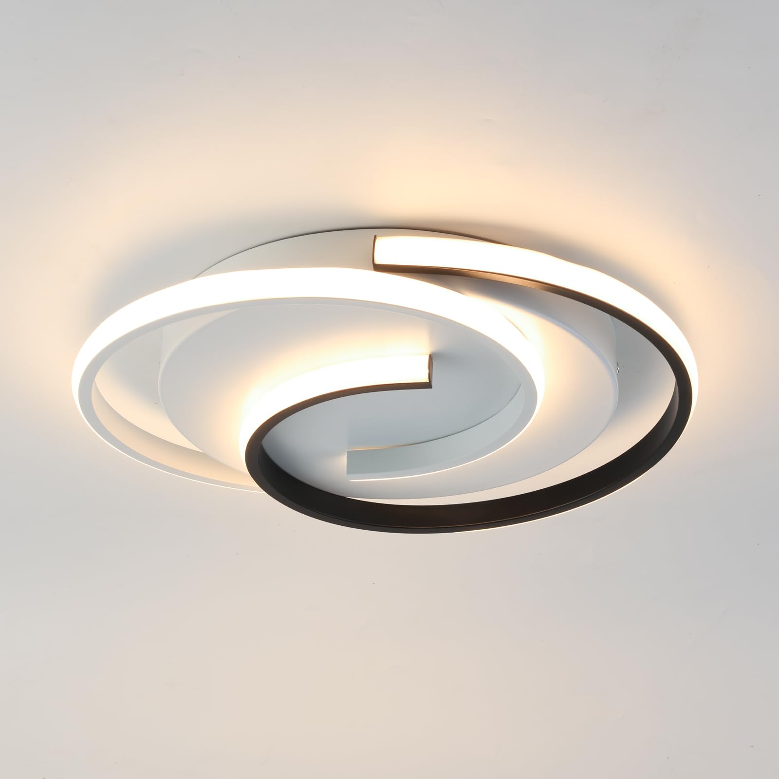 Spiralförmige LED Deckenleuchte 33W, Ø40cm Modern Schwarz‑Weiß