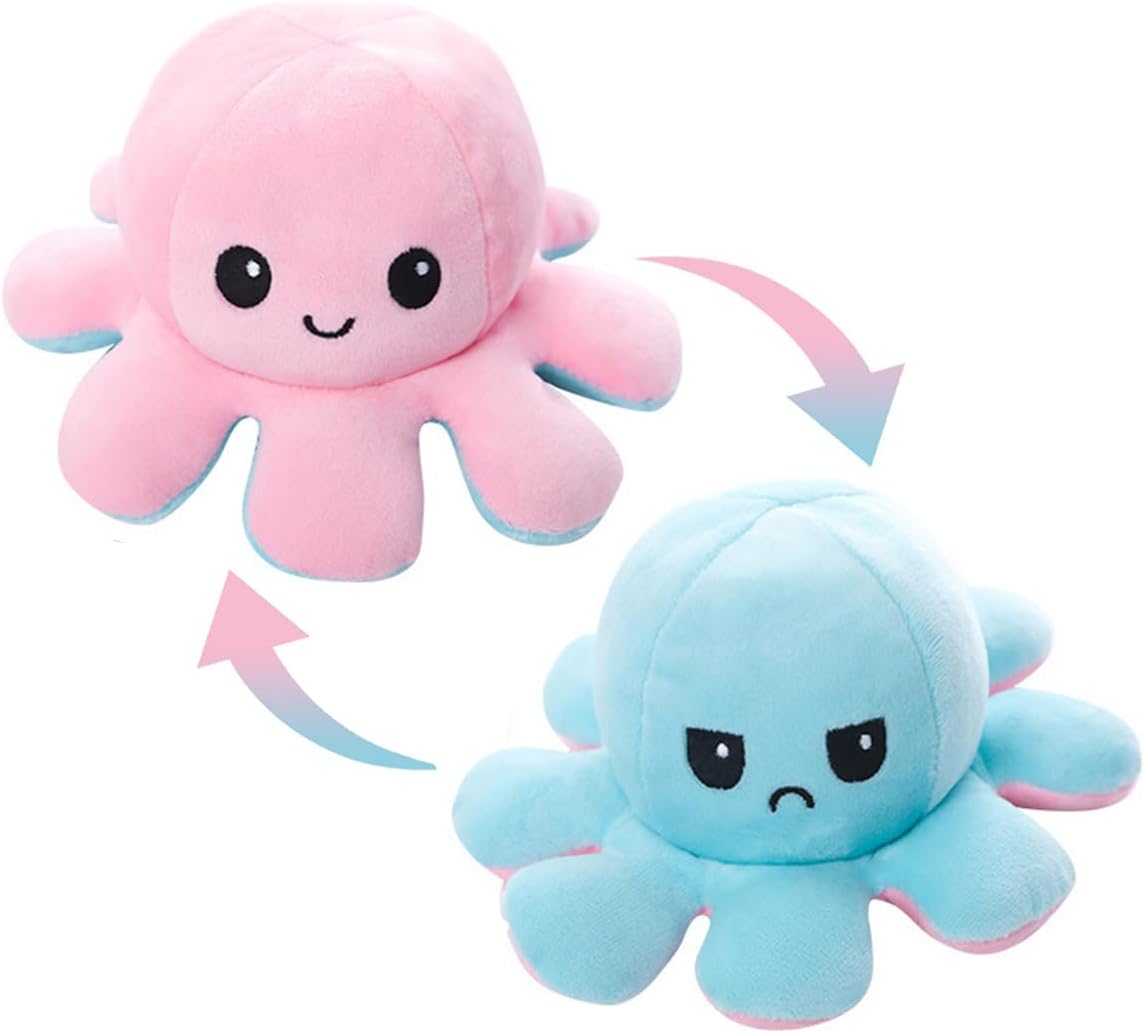Reversible Octopus Plush Doll Baby Reversible Plushie Stuffed Animal Cute Octopus Toys for Children Girls Boys Birthday Gift