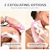 ZOMCHI Body Scrubber, Exfoliating Sponge with Different Levels, Body Exfoliator for Removing Dead Skin, Gentle & Deep Scrub for Women & Men (2-Pack, Pink)