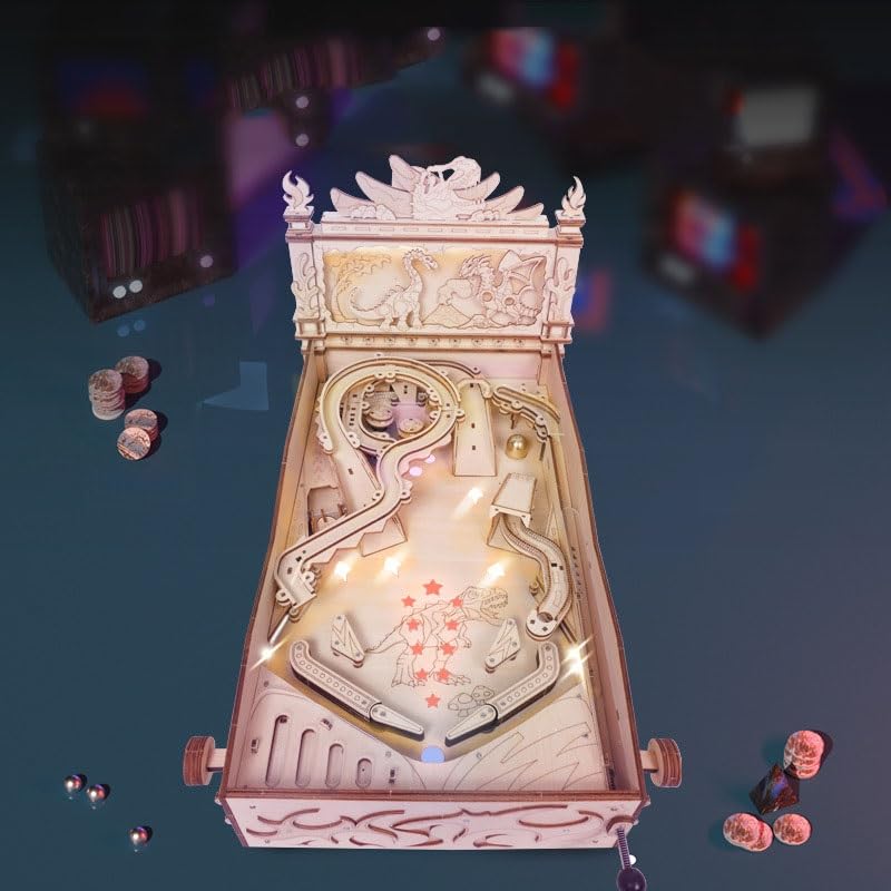 Zestawy Drewnianych Puzzli 3D Dla Dorosłych Do Budowania Puzzli 3D, Automatu Do Gry W Pinball, Toru Kulkowego, Zabawnej Gry DIY, Świątecznego Prezentu Dla Dzieci, 397 Elementów.