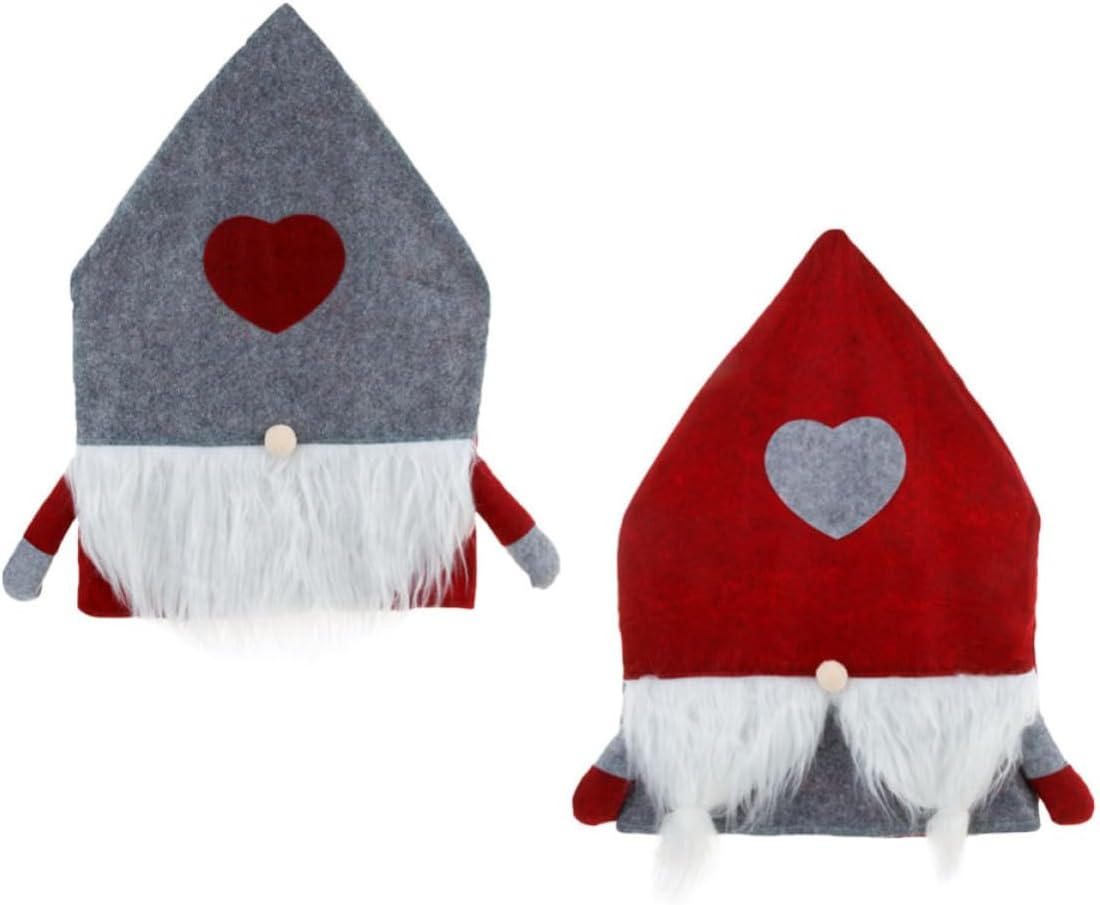 Amosfun 2pcs Chair Cover for Xmas Christmas Style Felt Cloth Slipcover