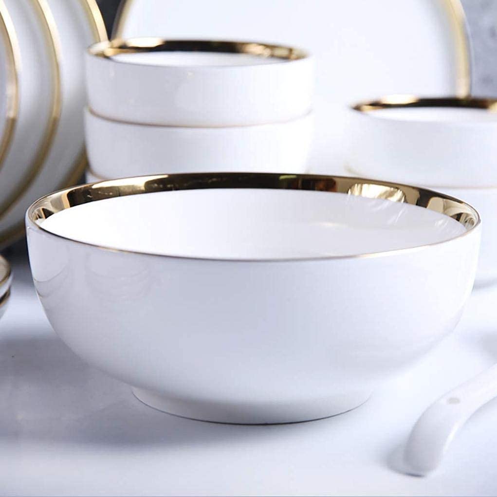 Zestaw naczyń/talerzy/mis, 10-częściowy zestaw naczyń obiadowych z białej porcelany Phnom Penh Zdrowa ceramika Zestaw zastawy stołowej Serwis dla 2 osób