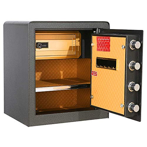 Big Sale YCGSHOP Digital Security Safe Box, Money Box with Double Safety Key Lock and Password, Special own Interior Lock Box Safe for Home Office - 1.7 Cubic Feet Big Sale YCGSHOP Digital Security Safe Box, Money Box with Double Safety Key Lock and Password, Special own Interior Lock Box Safe for Home Office - 1.7 Cubic Feet