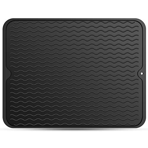 Silicone Dish Drying Mat, STYDDI 15.8" X 12" Draining Pad for Pots, Pans
