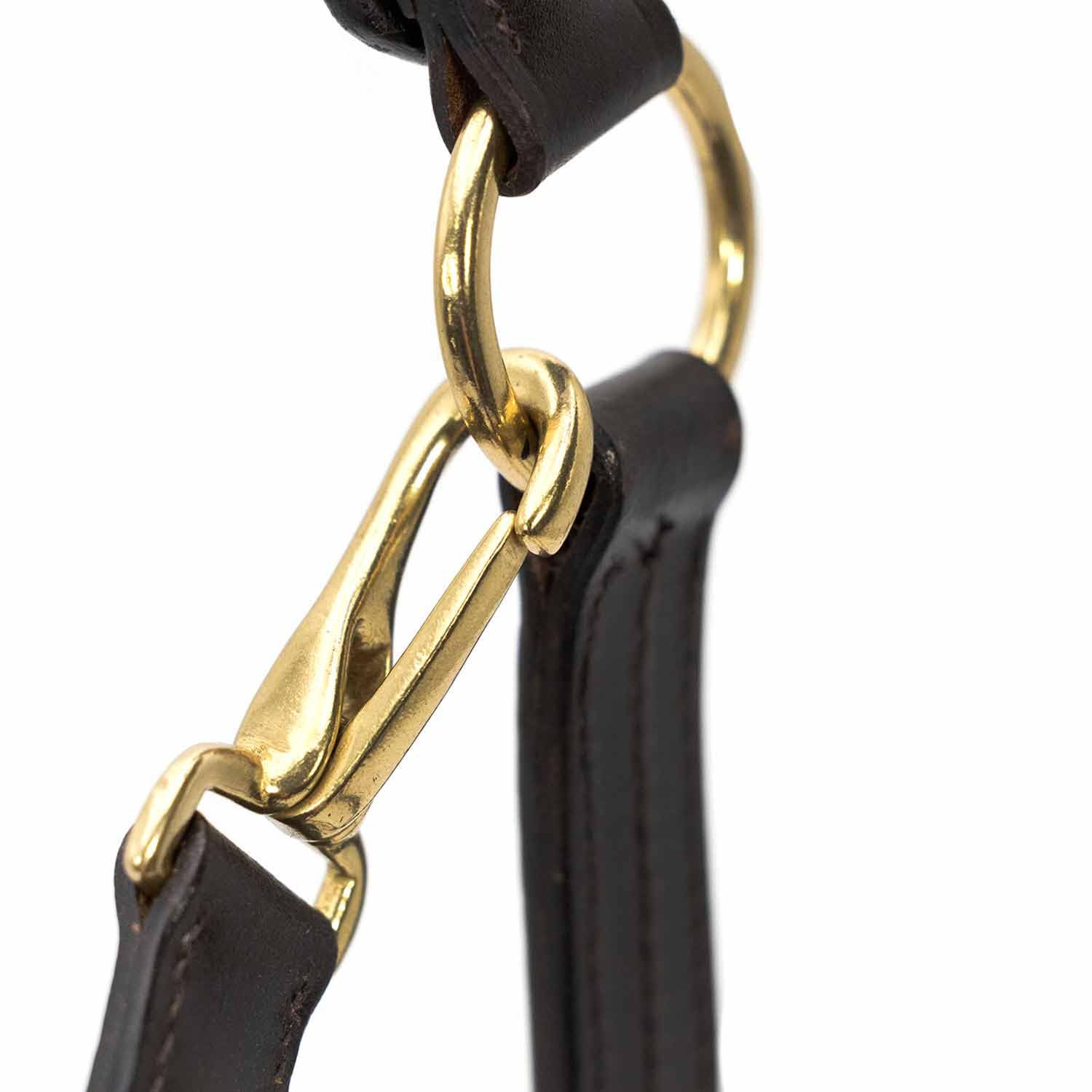 Jeffers Versailles Pferdehalfter aus Leder, dreifach genäht, mit Doppelschnalle, Krone und Hals-Druckknopf, verstellbares Premium-Leder