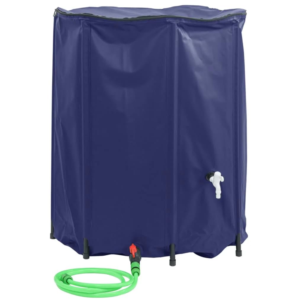 vidaXL Water Tank with Tap, Foldable Water Container, Water Storage Bladder Tank Bag for Emergency Water Delivery Irrigation, 1250 L PVC