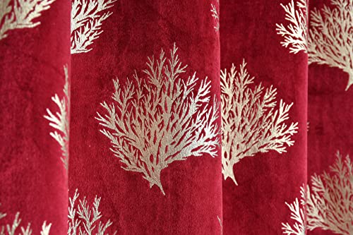 Image of Curtains for Door 7 Feet Long Premium Velvet Curtain /Parda | Modern Parde for Living Room Bedroom | Home Office Velvet Screens (4x7 feet, Maroon) Set of 3 Pcs