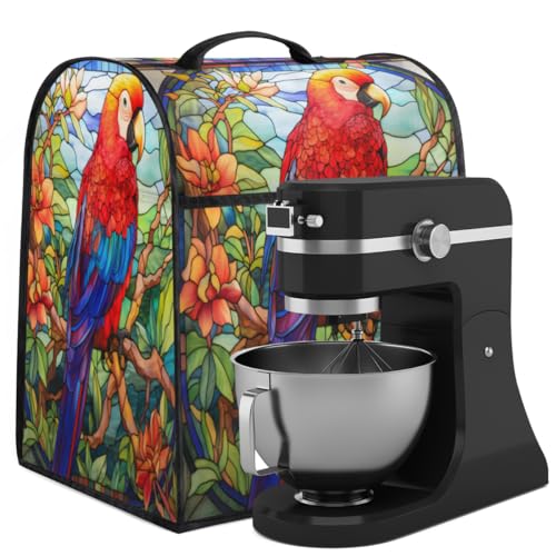 Coffee Maker Cover Glass Painting Parrot Kitchen Appliance Covers Small Appliance Covers Blender Cover Juicer Cover Dust Covers for Kitchen Appliances with Top Handle and Pockets,Washable,C783