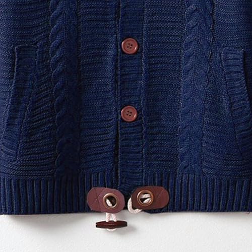 Men's Cardigan Warm Solid Outdoor Sweater Turtleneck Stylish Fall Winter Sweater Button Up Knitted Casual Sweaters 5