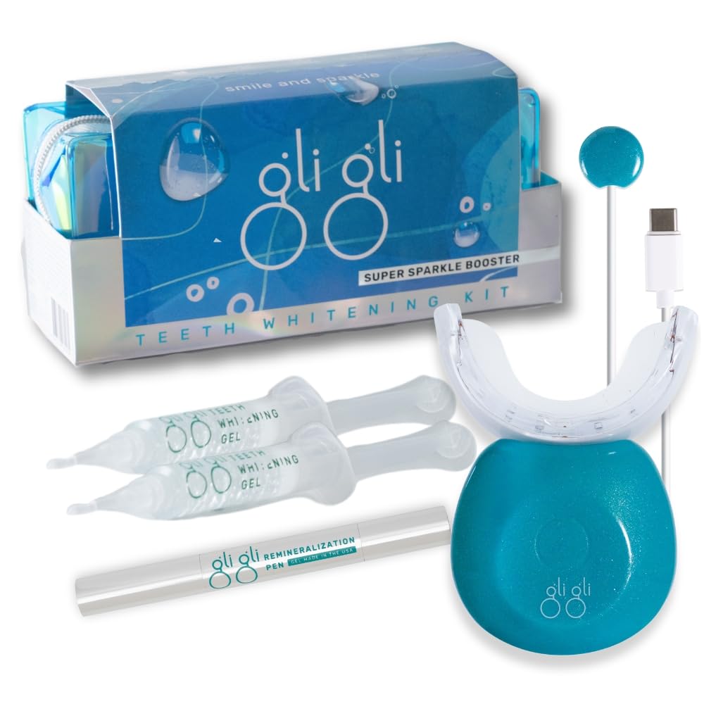 Super Sparkle Booster Teeth Whitening Kit - 2 x 5ml Hydrogen Peroxide 6 Whitening Gel Syringes - Includes