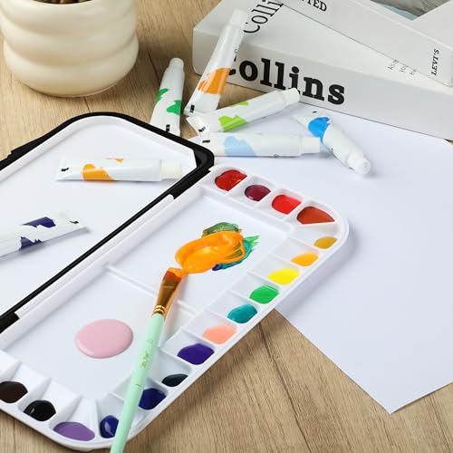 Image of Mr. Pen- Airtight Watercolor Palette with Lid, 18 Wells & 2 Mixing Areas | Lightweight Sealing Paint Palette for Travel, Painting, Watercolor Mixing, Art Class and Studio Use