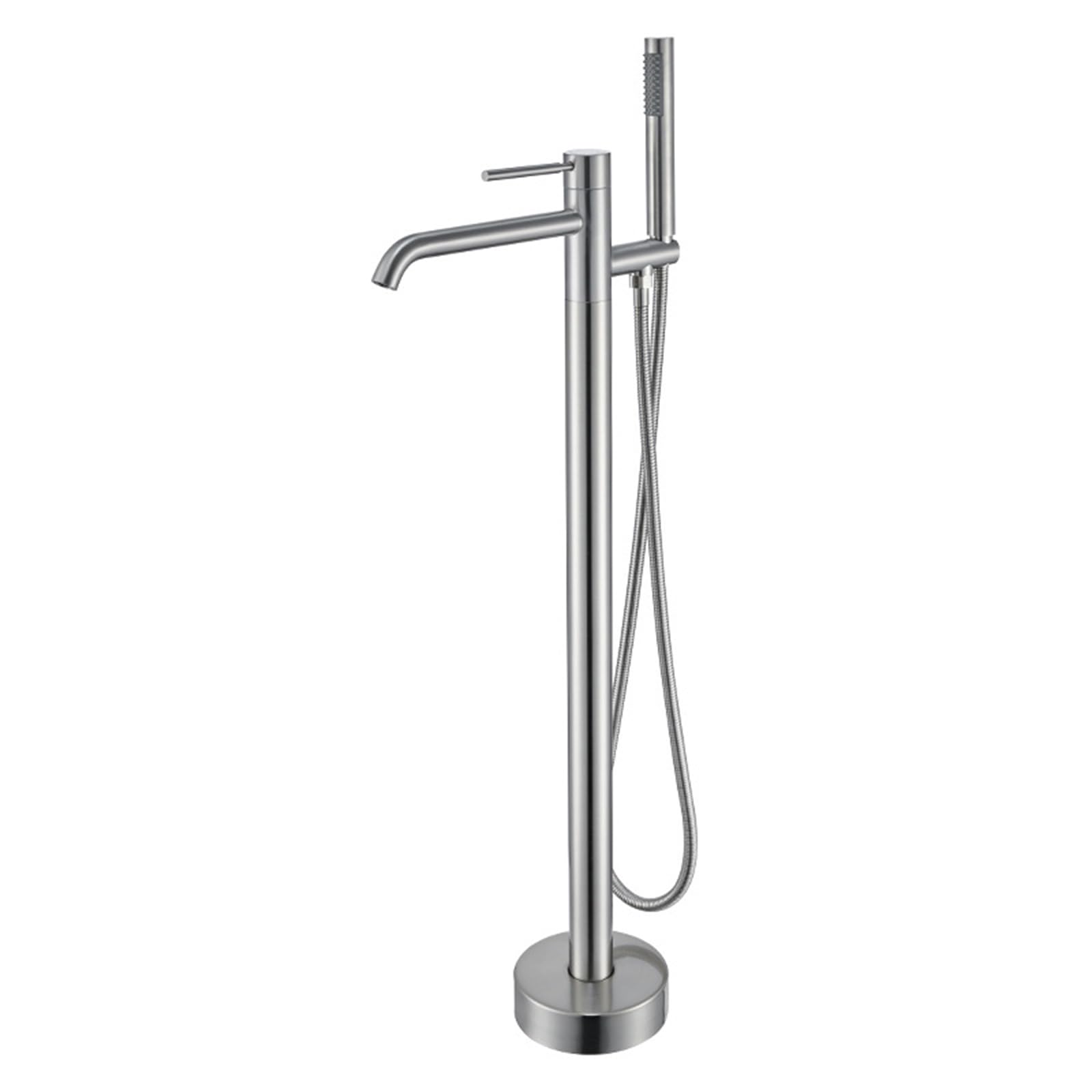 SBCGFY Modern Freestanding Bathtub Faucet With Shower Waterfall, 360° Rotating Single Handle Bath Mixer Tap, Chrome Finish Bathroom Tub Tap,Chrome