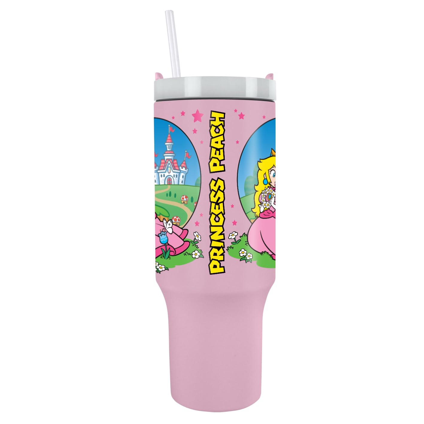 Pyramid International Super Mario (Peach) 40oz/1200ML Tumbler with Straw and Lid, Advanced Double-Wall Vacuum Insulation - Image 3