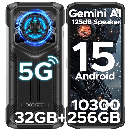 DOOGEE Blade 20 Play AI 5G Android 15 Outdoor Handy Ohne Vertrag, Dimensity 7050, 10300mAh/33W, 32GB+256GB+2TB Outdoor Smartphone, 125dB Lautsprecher, 50MP+20MP Nachtsicht, 6.6" HD+, WiFi6/NFC/Face ID